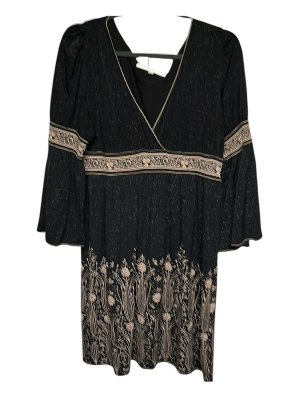 Studio M Fit & Flare Black & Tan Boho Dress